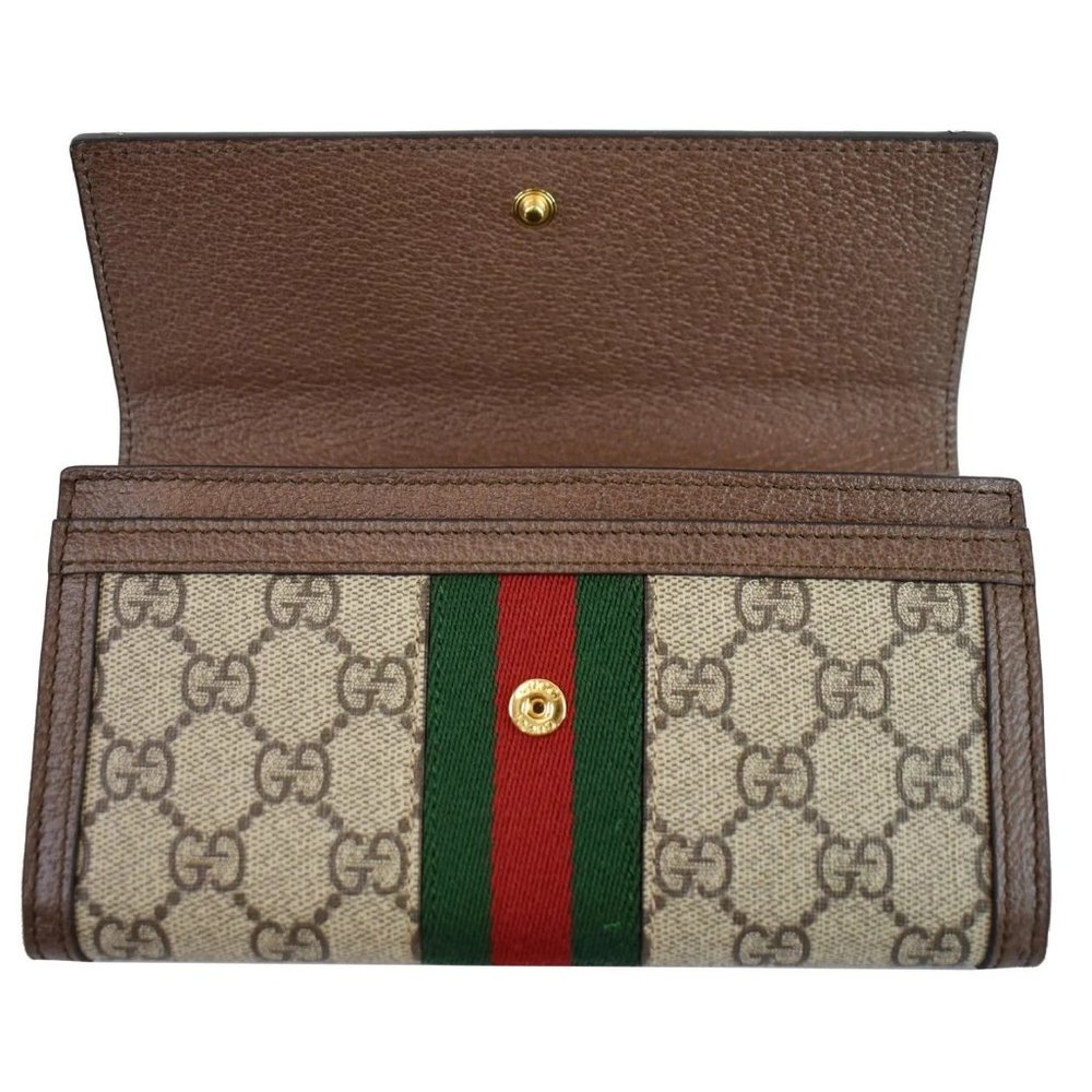 GUCCI Ophidia GG Continental Supreme Canvas Wallet Beige - Picture 9 of 12